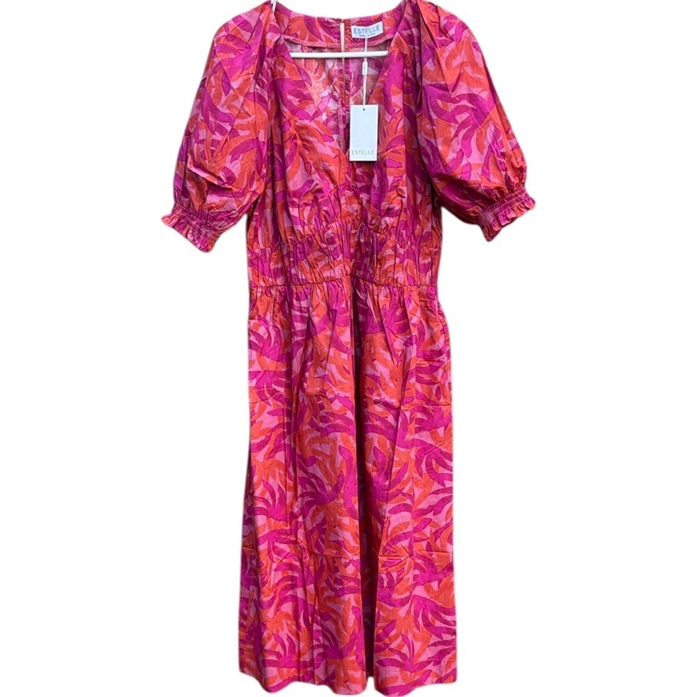 NWT ESTELLE Wildberry Smocked Midi Dress Size 1X / 16W Retail $169.00